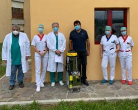 OSPEDALE L’AQUILA: STORICO CARROZZIERE TERRIBILE DONA SANIFICATORE
