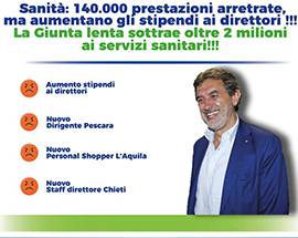 SANITA’: PAOLUCCI, ”CON MARSILIO 2 MILIONI IN PIU’ PER STIPENDI DG E NUOVE CARICHE!”