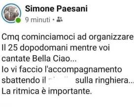 25 APRILE: POST OFFENSIVO, SI DIMETTE CONSIGLIERE COMUNALE