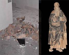 MUNDA L’AQUILA: IL MIRACOLSO RESTAURO DELLA STATUA DI SATURNINO GATTI SBRICIOLATA DAL SISMA 2009