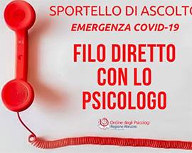 CORONAVIRUS: TAGLIACOZZO ATTIVA LO SPORTELLO DI ASCOLTO-EMERGENZA
