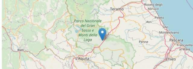 TERREMOTO: SCOSSA MAGNITUDO 3.1 A PIETRACAMELA, PAURA NEL TERAMANO