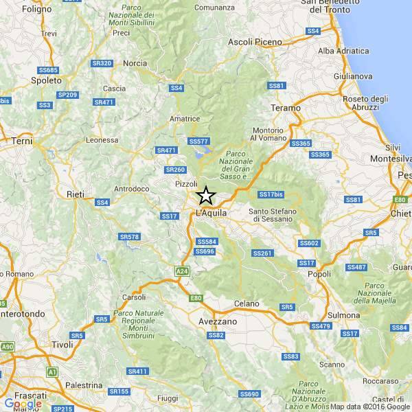 TERREMOTO: SCOSSA 2.1 SVEGLIA L’AQUILA ALL’ALBA