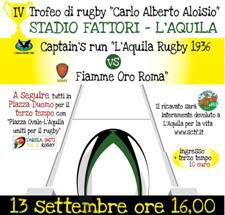 L’AQUILA: MARTEDI’ AL ”FATTORI”IL III TROFEO DI RUGBY ”ALOISIO”