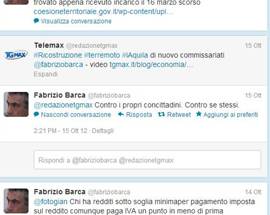 TERREMOTO: TWEET DI BARCA SU DE MATTEIS, ”E’ CONTRO GLI AQUILANI”