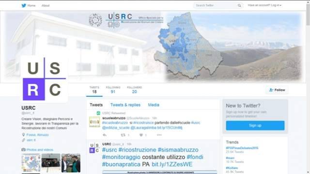 LA RICOSTRUZIONE IN TEMPO REALE SU TWITTER CON IL NUOVO ACCOUNT DELL’USRC