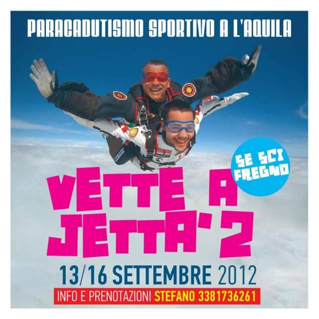 ‘VETTE A JETTA”: A L’AQUILA ARRIVA IL ‘BRIVIDO’ DEL VOLO COL LANCIO DEL PARACADUTE