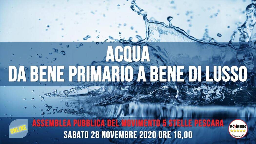 RINCARI BOLLETTE ACQUA: M5S PESCARA ORGANIZZA UN’ASSEMBLEA PUBBLICA ONLINE