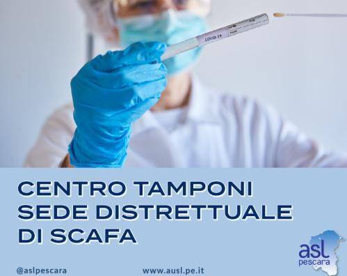 COVID: ATTIVO CENTRO TAMPONI PRESSO LA SEDE DISTRETTUALE DI SCAFA