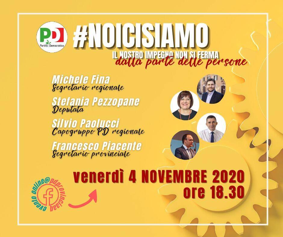 “NOI CI SIAMO, IL NOSTRO IMPEGNO NON SI FERMA”: IL4 DICEMBRE CONVEGNO DEL PD ABRUZZO