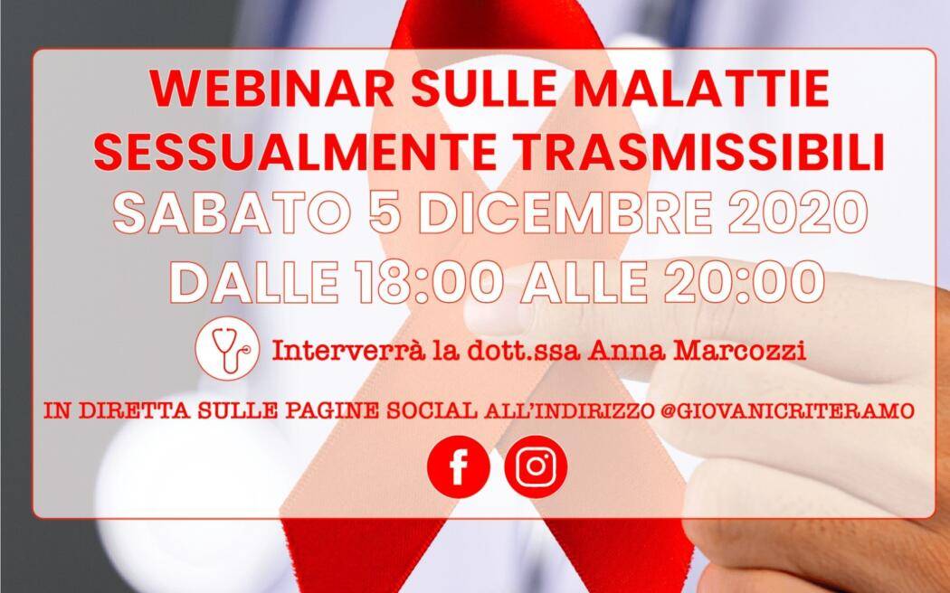 CRI TERAMO: WEBINAR ONLINE SUL TEMA DELLE MALATTIE SESSUALMENTE TRASMISSIBILI