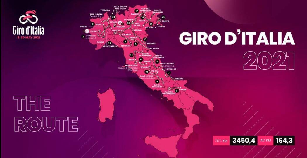 GIRO D’ITALIA 2021, SVELATI I PROTAGONISTI DELLA 104ESIMA EDIZIONE