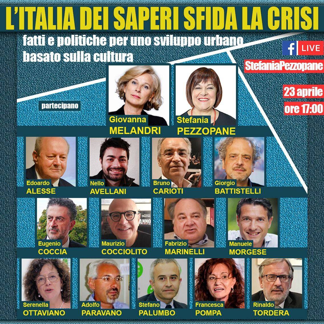 “L’ITALIA DEI SAPERI SFIDA LA CRISI” DIBATTITO ON LINE CON MELANDRI E ALTRE PERSONALITA’, LA DIRETTA