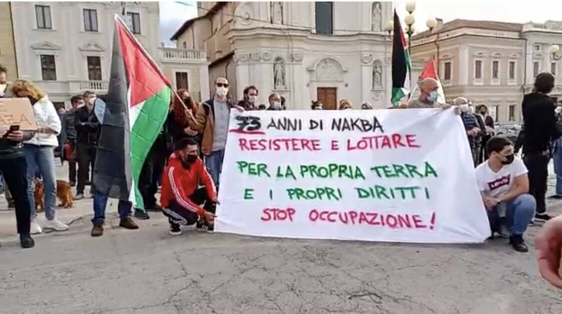 L’AQUILA, MANIFESTAZIONE A SOSTEGNO DELLA PALESTINA IN PIAZZA DUOMO