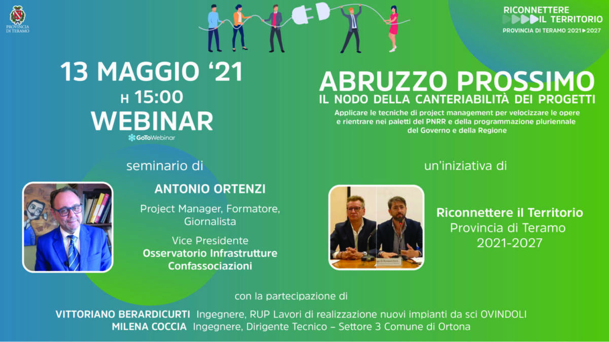 PROVINCIA TERAMO, RECOVERY PLAN: UN CICLO DI SEMINARI A SUPPORTO DEGLI ENTI LOCALI
