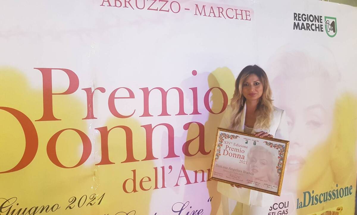 COLONNELLA: PREMIO DONNA DELL’ ANNO 2021 ABRUZZO E MARCHE AD ANGELICA BIANCO