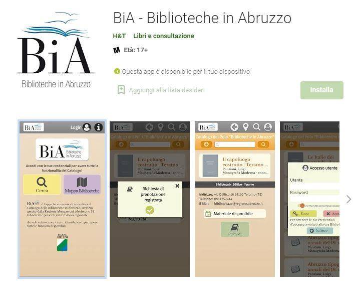 CULTURA: NASCE “BIA”, L’APP DEL POLO BIBLIOTECARIO DELLA REGIONE ABRUZZO