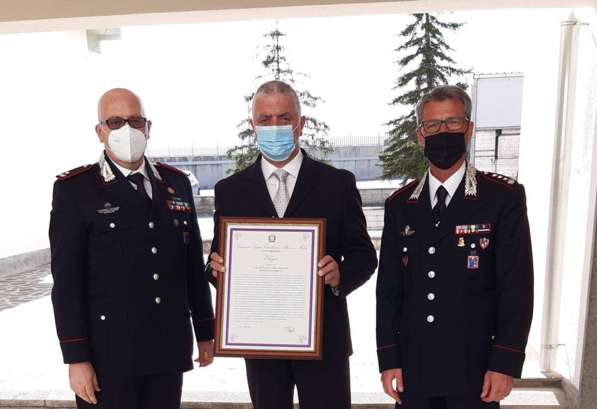 CARABINIERI L’AQUILA: ELOGIO AL LUOGOTENTE DOMENICO PETROCCO IN CONGEDO