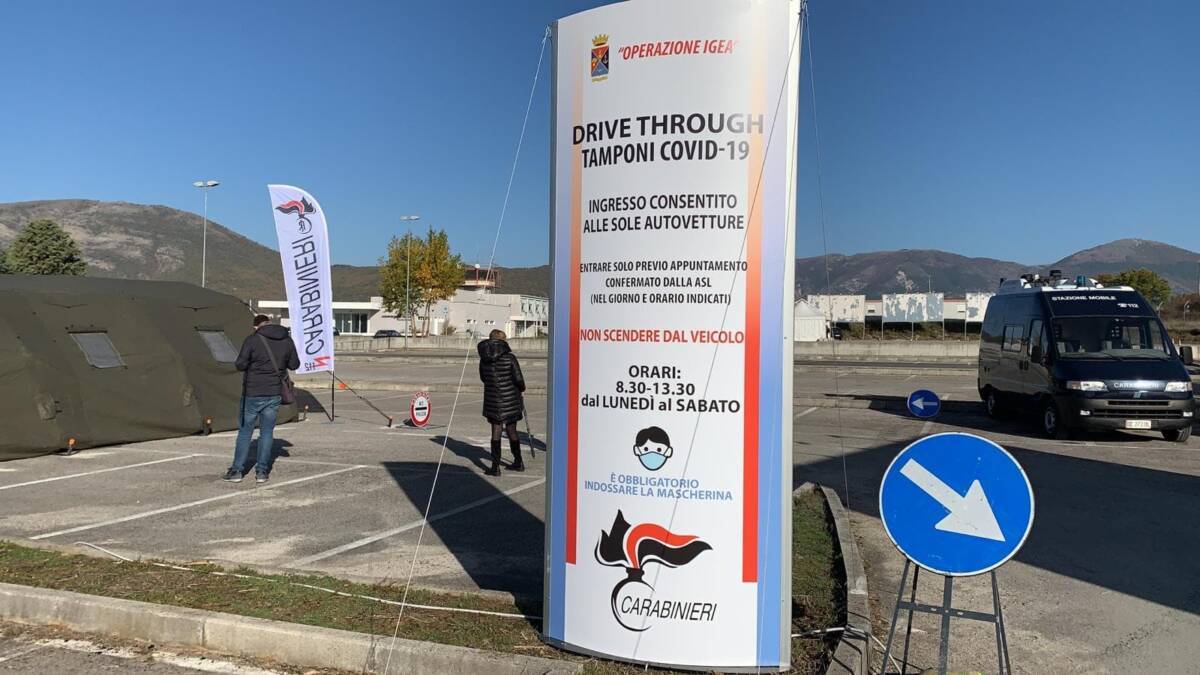 COVID, CHIUDONO I DRIVE THROUGH GESTITI DAI CARABINIERI A L’AQUILA, AVEZZANO E SULMONA