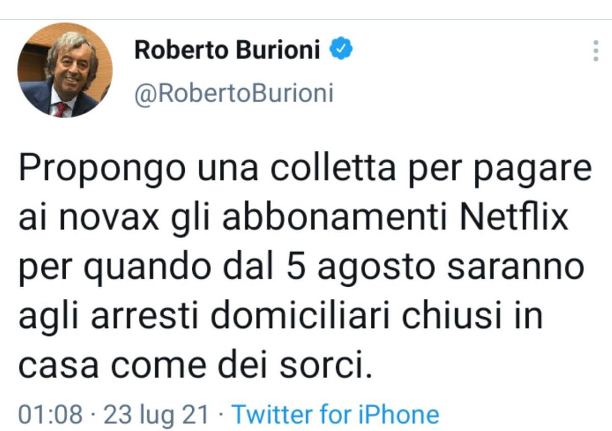 “NO VAX COME SORCI”, “CANI POSSONO SEMPRE ENTRARE, VOI NO”: FOLLIA BURIONI E GIORNALISTA REPUBBLICA