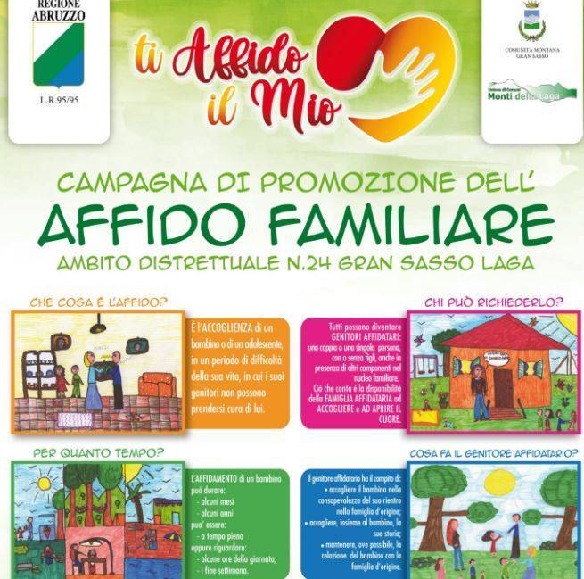 TERAMO: AFFIDAMENTO FAMILIARE, AL VIA PROGETTO ENTE D’AMBITO GRAN SASSO-LAGA
