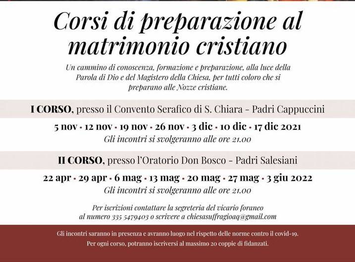 L’AQUILA, AL VIA CORSO DI PREPARAZIONE AL MATRIMONIO PROPOSTO DALLA VICARIA URBANA
