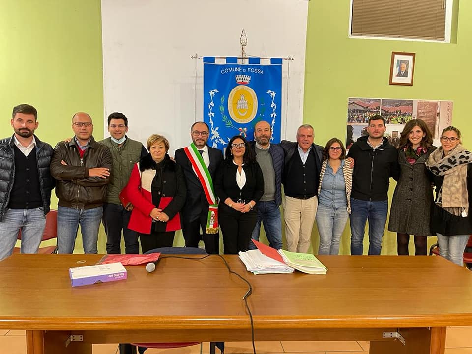 FOSSA, INSEDIATA LA NUOVA AMMINISTRAZIONE. SINDACO BOCCABELLA: “SUBITO AL LAVORO”