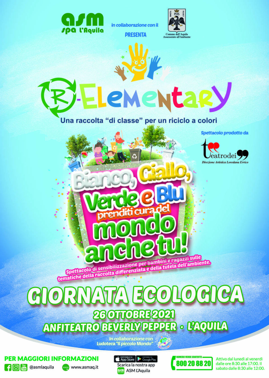 R-ELEMENTARY RIPARTONO LE GIORNATE ECOLOGICHE DI ASM SPA E DEL COMUNE DELL’AQUILA