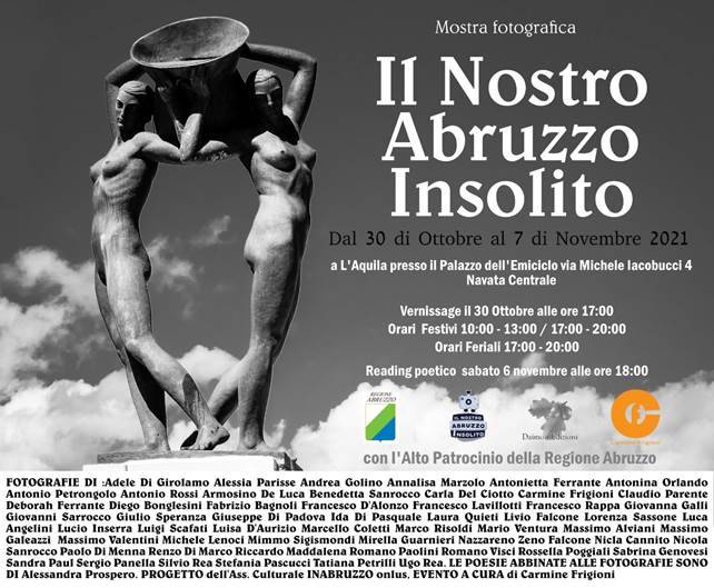 L’AQUILA, “IL NOSTRO ABRUZZO INSOLITO”: MOSTRA FOTOGRAFICA A PALAZZO DELL’EMICICLO