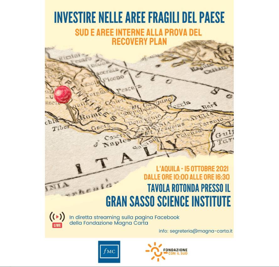 AREE INTERNE ALLA PROVA DEL RECOVERY PLAN: A L’AQUILA EVENTO NAZIONALE “MAGNA CARTA” E “CON IL SUD”