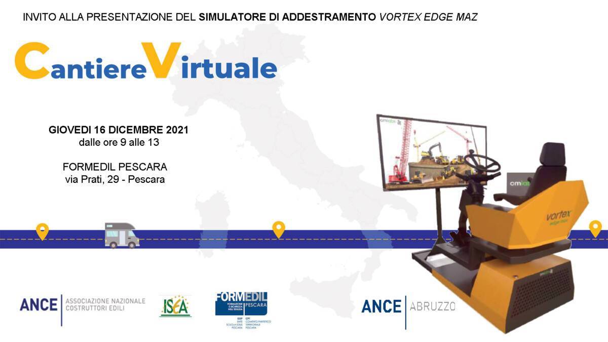 INNOVAZIONE NELL’ADDESTRAMENTO EDILE: DOMANI IL SIMULATORE VORTEX ALLA SCUOLA EDILE DI PESCARA