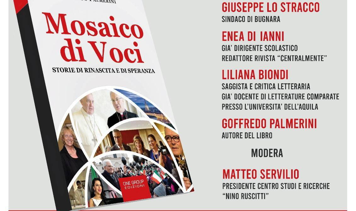 BUGNARA: SABATO PREMIAZIONE DI “MOSAICO DI VOCI”, LIBRO DI GOFFREDO PALMERINI