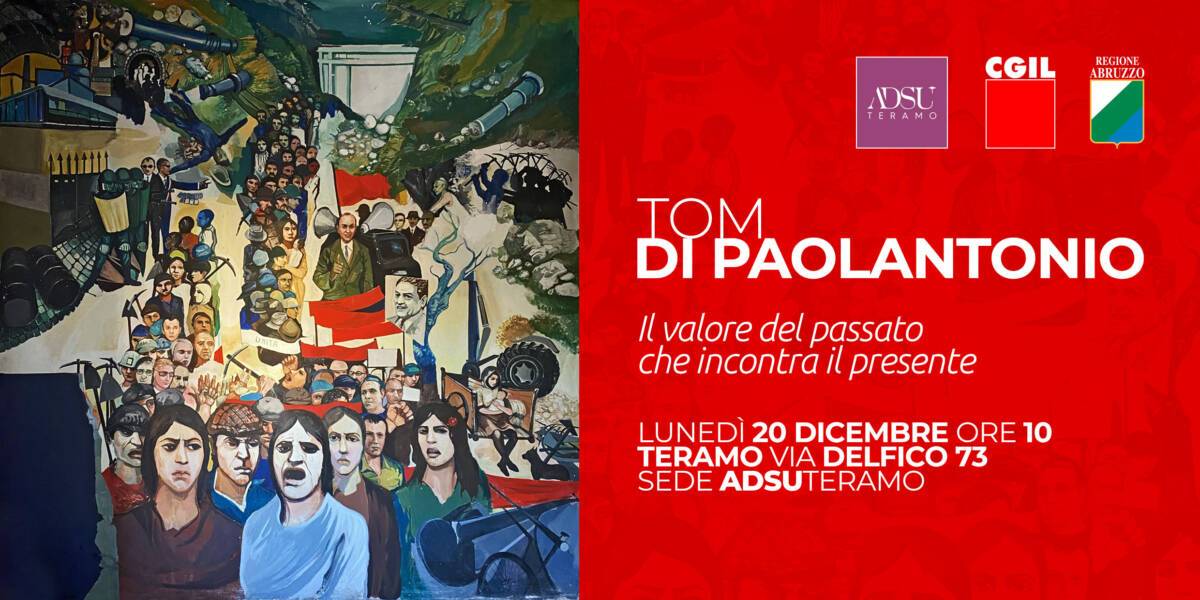 ADSU TERAMO, IL RECUPERO DEL MURALE SIMBOLO DELLE LOTTE OPERAIE DEL VOMANO IN DIRETTA