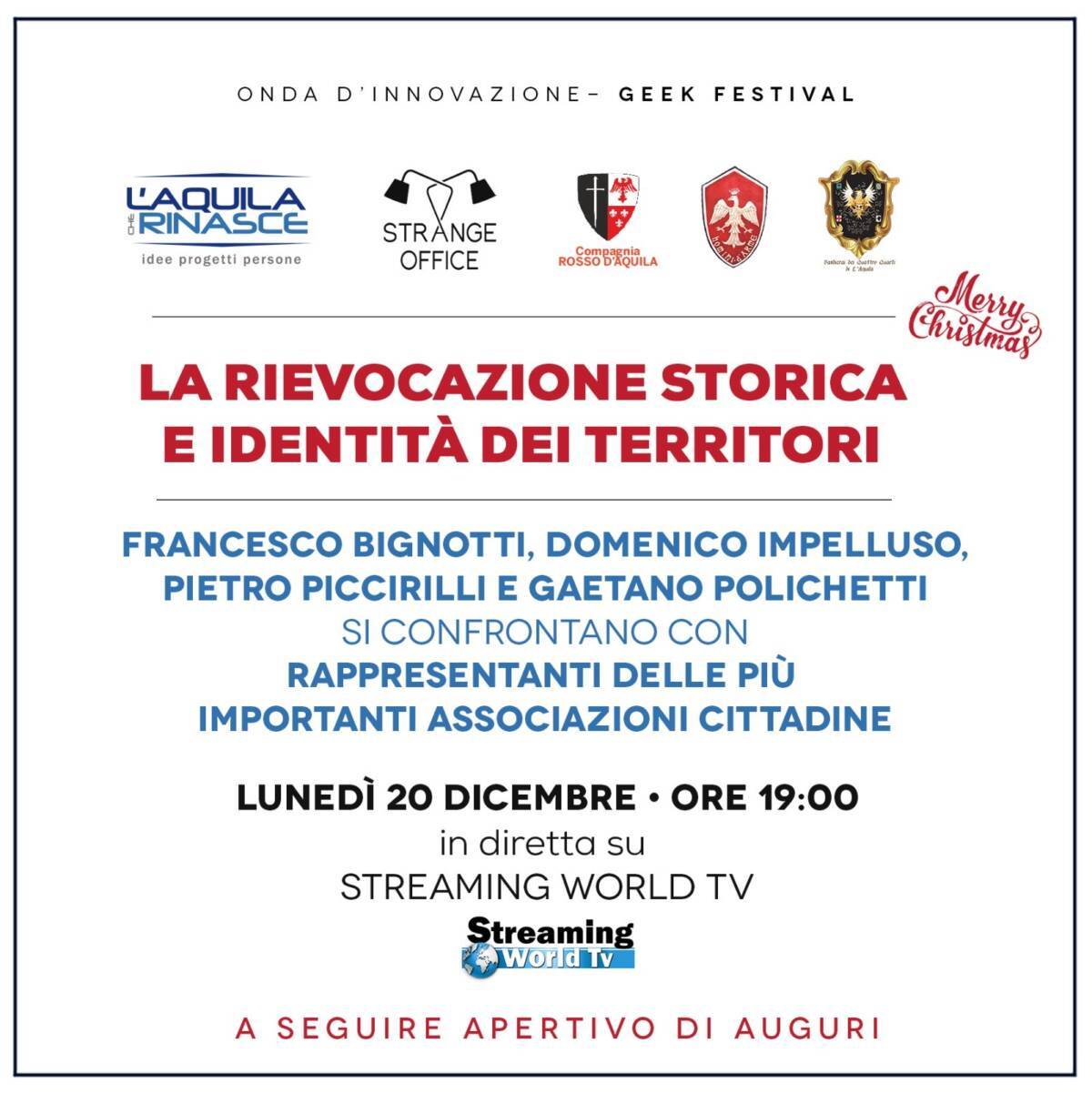 “ONDA D’INNOVAZIONE – GEEK FESTIVAL”, IL 20 DICEMBRE L’EVENTO FINALE A L’AQUILA