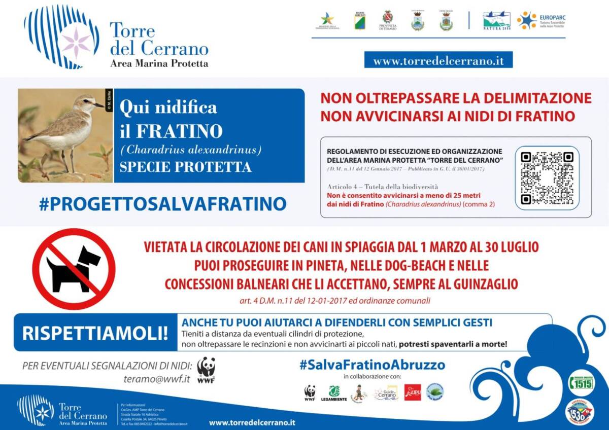 RISERVA TORRE DEL CERRANO: DIVIETO ACCESSO CANI, PER TUTELARE NIDIFICAZIONE FRATINO