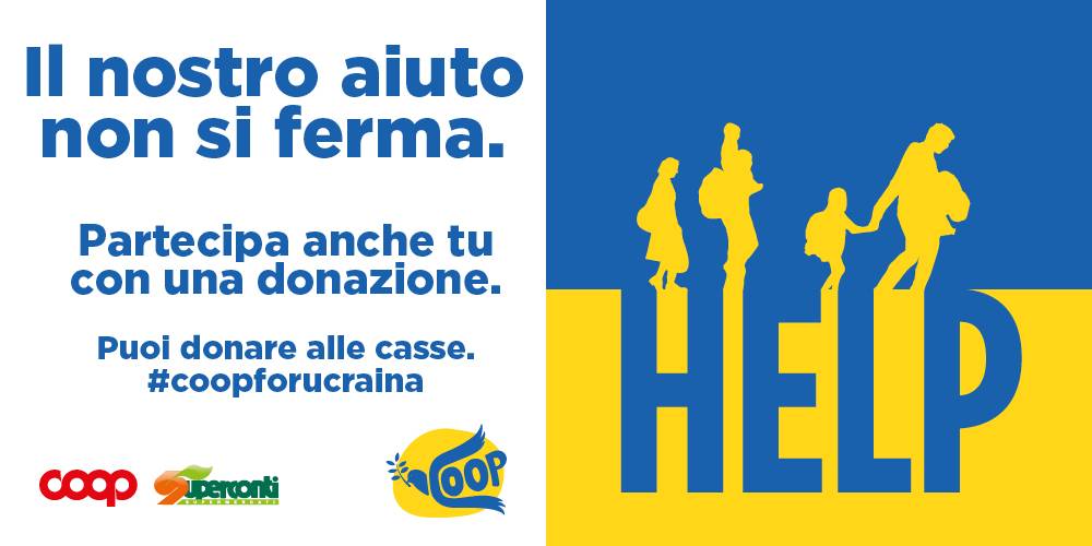 “COOP FOR UCRAINA”: DONATI OLTRE 1,2 MILIONI DI EURO, I RISULTATI DELLA CAMPAGNA