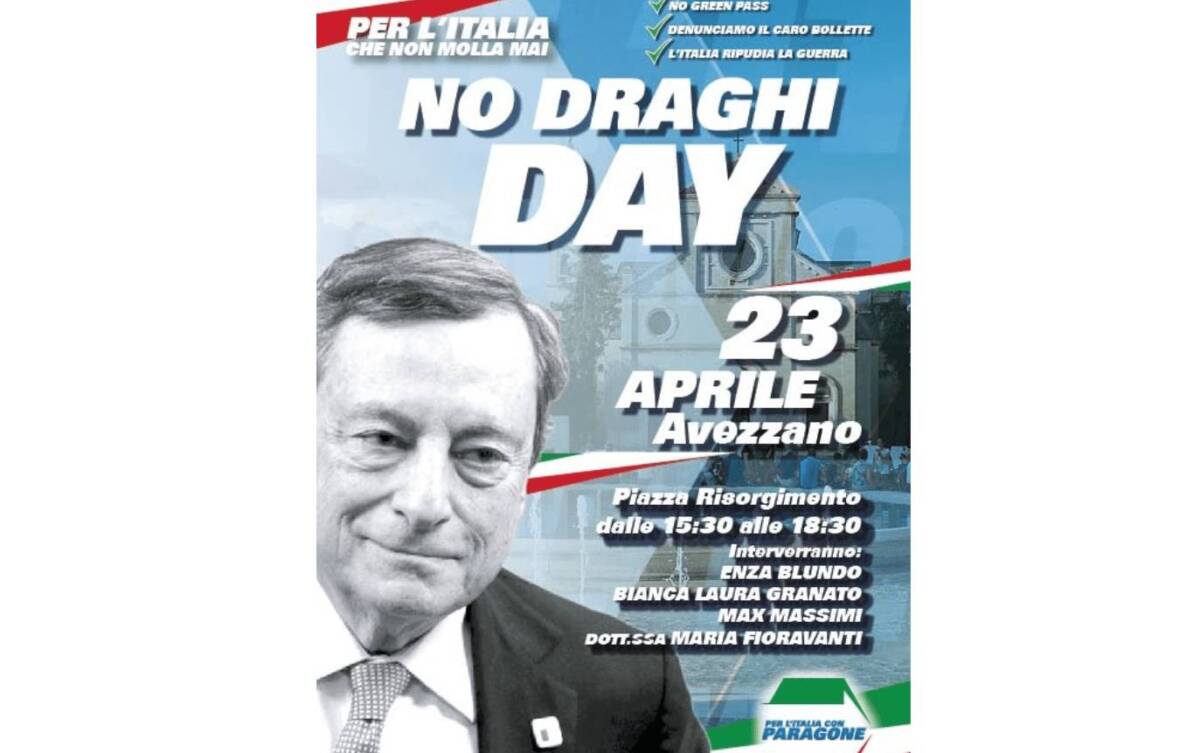 “NO DRAGHI DAY”, ITALEXIT SCENDE IN PIAZZA AD AVEZZANO