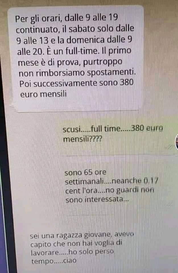LAVORO: LA DENUNCIA DEL PROF DI SALVATORE, “65 ORE A SETTIMANA PER 380 EURO, QUESTA E’ SCHIAVITÙ”