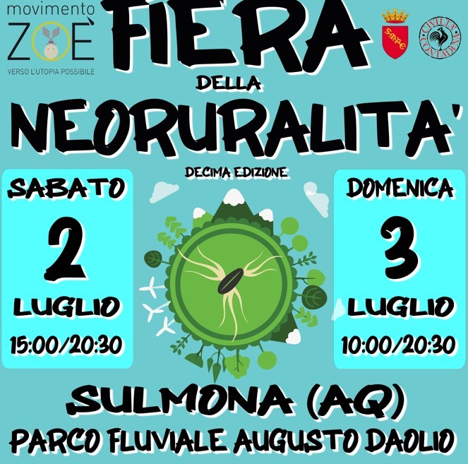 SULMONA: TORNA PER LA DECIMA EDIZIONE LA FIERA DELLA NEORURALITA’ AL PARCO FLUVIALE