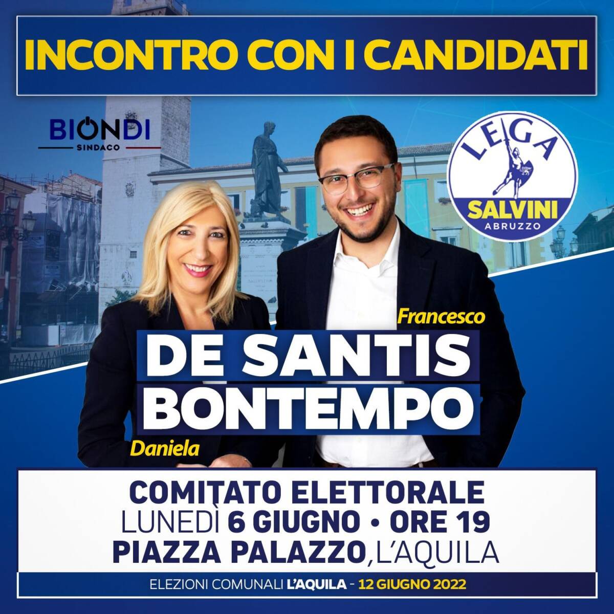 VOTO L’AQUILA: LEGA, OGGI EVENTO DE SANTIS E BONTEMPO CON SENATORE BAGNAI