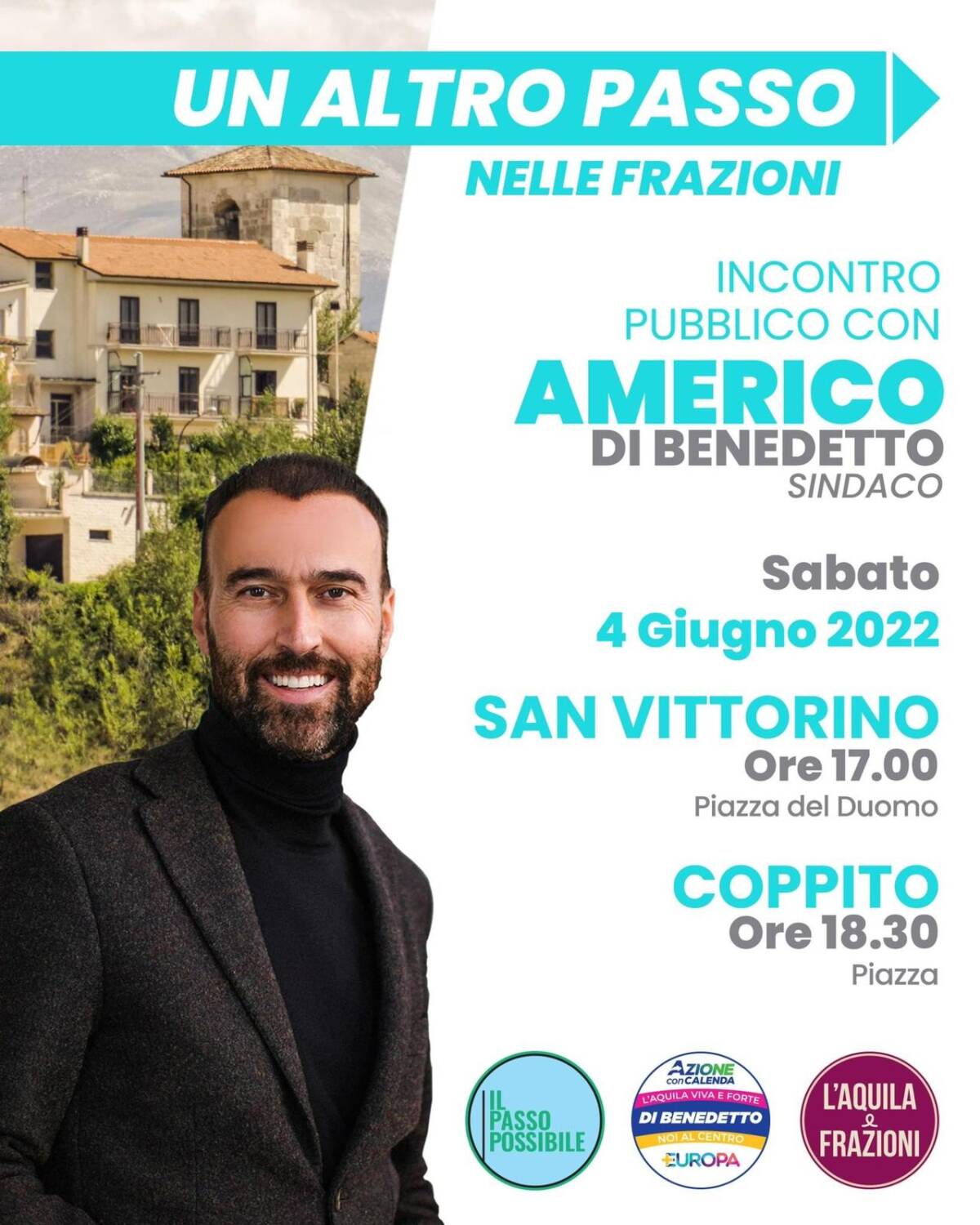 VOTO L’AQUILA, DI BENEDETTO A SAN VITTORINO E COPPITO NEL POMERIGGIO