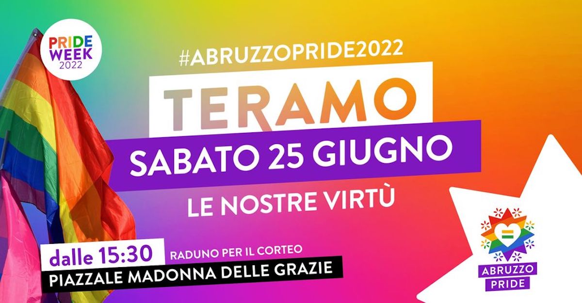ABRUZZO PRIDE WEEK: PRESENTATO IL PROGRAMMA, IL 25 GIUGNO CORTEO FINALE A TERAMO