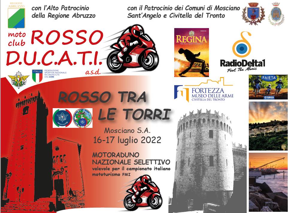 ROSSO TRA LE TORRI: MOTORADUNO DUCATI A MOSCIANO SANT’ANGELO