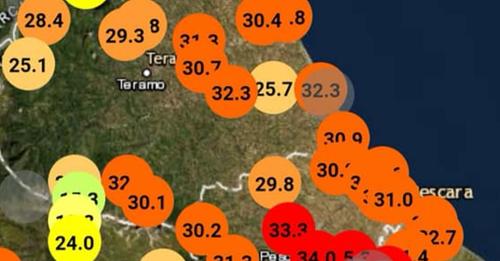 METEO ABRUZZO: NELLA SCORSA NOTTE TEMPERATURE FINO A 33 GRADI, RAFFICHE OLTRE 110 KM/H