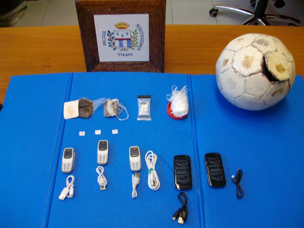 CARCERE TERAMO: TROVATO PALLONE “FARCITO” DI TELEFONI CELLULARI DESTINATO A DETENUTI
