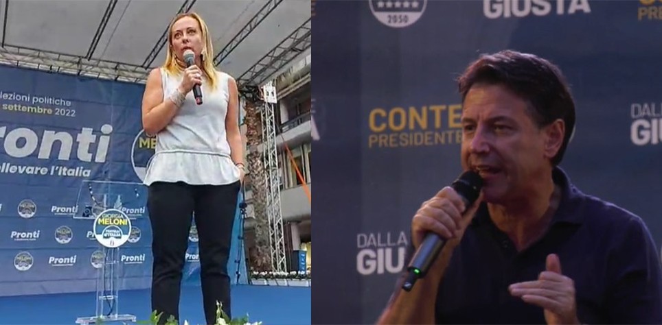 SI INFIAMMA CAMPAGNA ELETTORALE IN ABRUZZO. CONTE, “RDC NON SI TOCCA”, MELONI, “PRONTI A GOVERNARE”