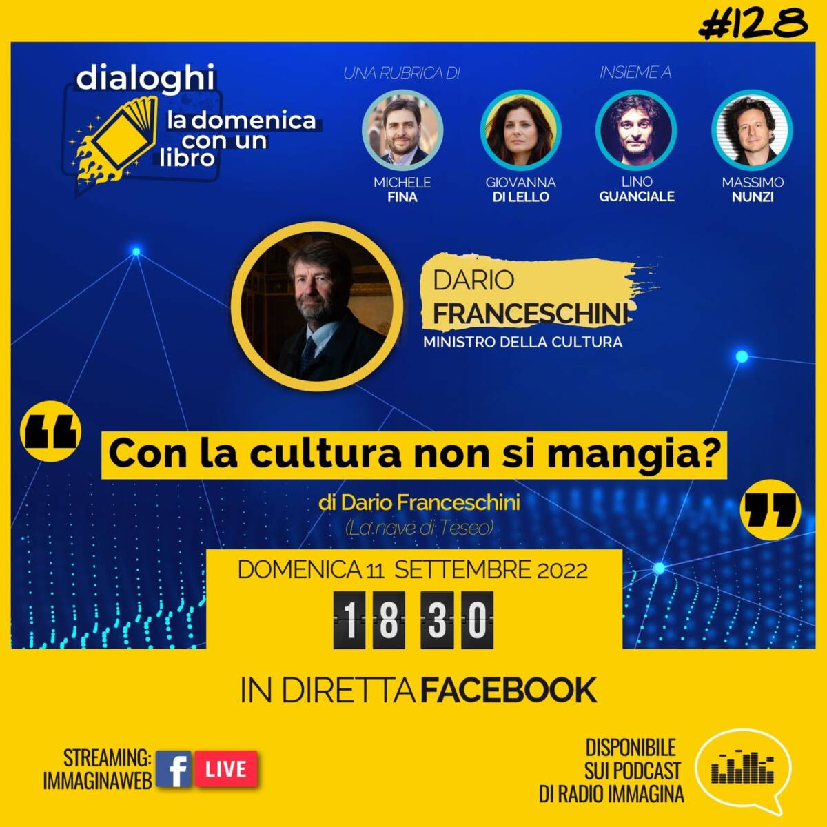 VERSO IL VOTO: DIALOGHI DI MICHELE FINA, DOMENICA PROTAGONISTA MINISTRO FRANCESCHINI