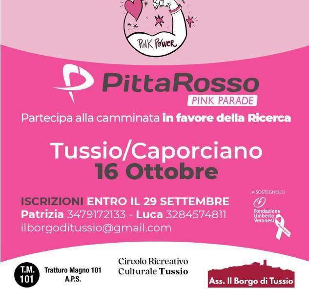 PINK PATH: “CAMMINATA ROSA” TUSSIO-CAPORCIANO-TUSSIO