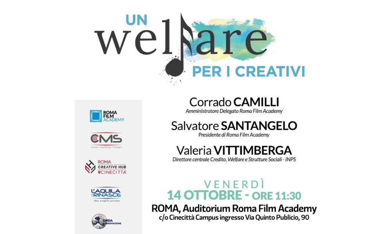“UN WELFARE PER I CREATIVI”: INCONTRO L’AQUILA CHE RINASCE, ROMA FILM ACADEMY E ROMA CREATIVE HUB