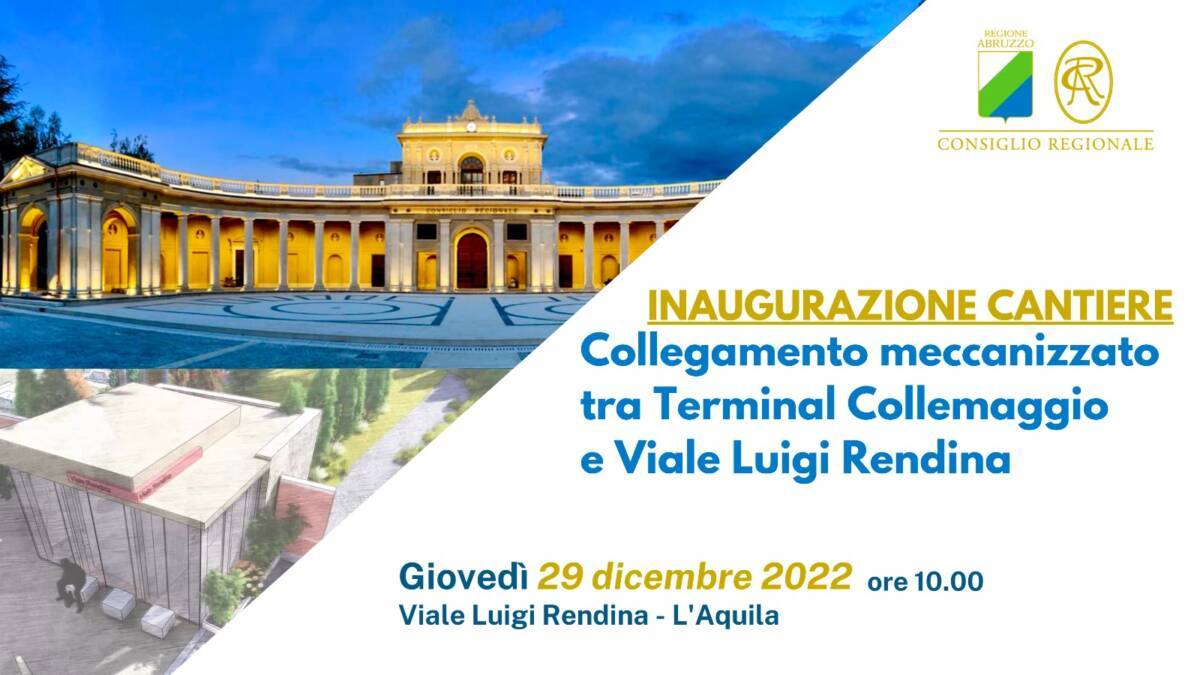 L’AQUILA: AL VIA LAVORI ASCENSORE CHE COLLEGHERÀ TERMINAL DI COLLEMAGGIO E VIALE RENDINA